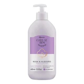 Loção Hidratante Corporal O Boticário Cuide-se Bem Rosa e Algodão, 400ml