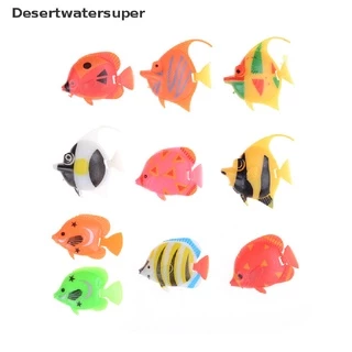 SuperToys 10pcs Plástico Colorido Lindo Pequeno Peixe Falso Para Decoração De Aquário