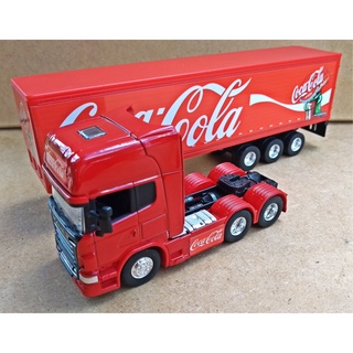 Miniatura Caminhão Scania - Baú Coca Cola Escala 1/64 25 Cm