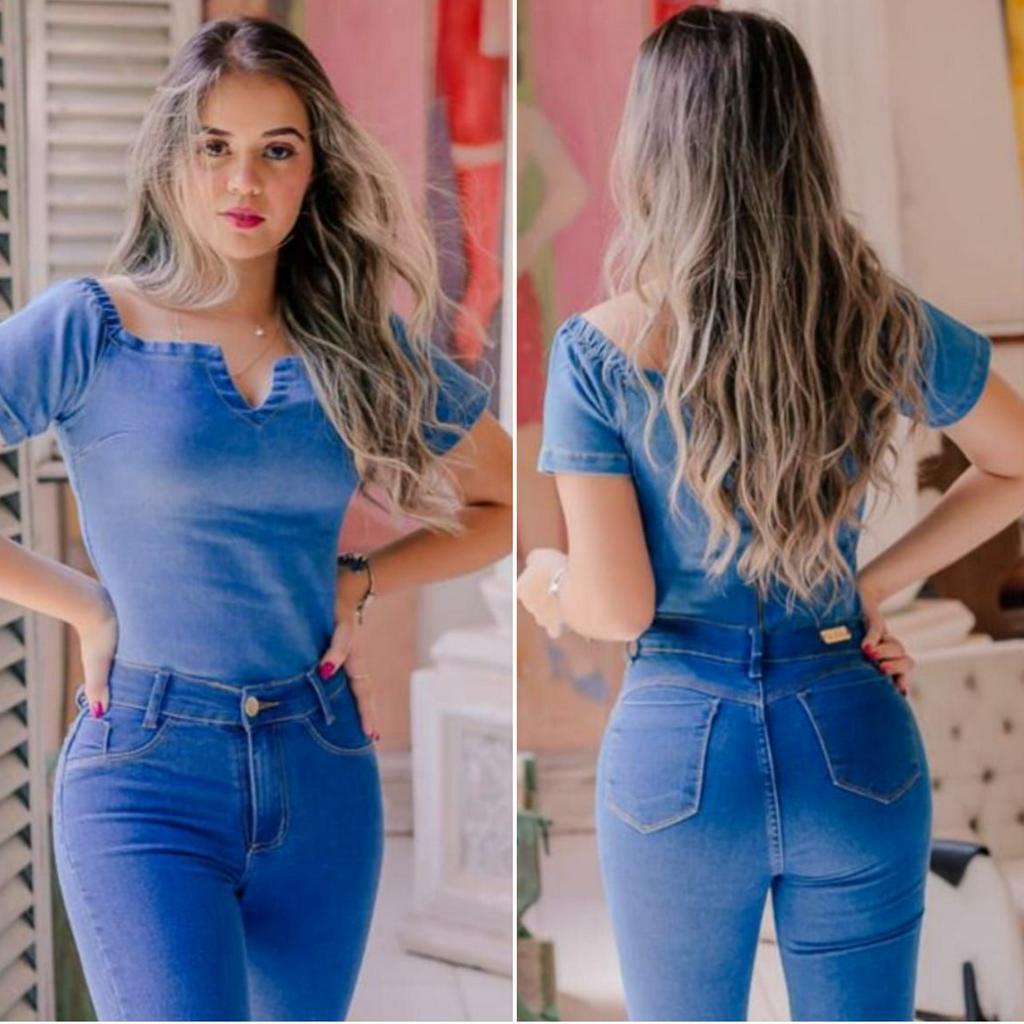 Blusinha jeans sales