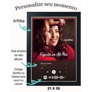 Quadro interativo Spotify / Deezer / Youtube A4