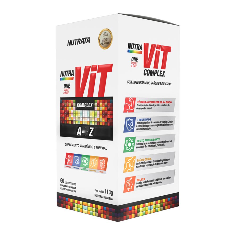 Multivitamínicos NutraVit Complex 60 Cápsulas Nutrata | Shopee Brasil