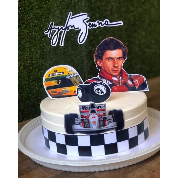 Topo Topper De Bolo Personalizado Ayrton Senna