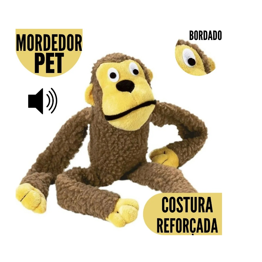 Brinquedo Macaco Marrom Chalesco para Cães