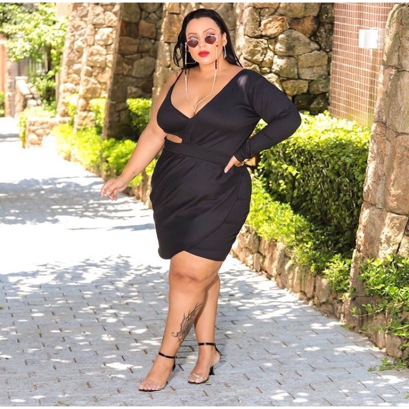 vestido sexy Plus size luxo. moda feminina. shein. curve