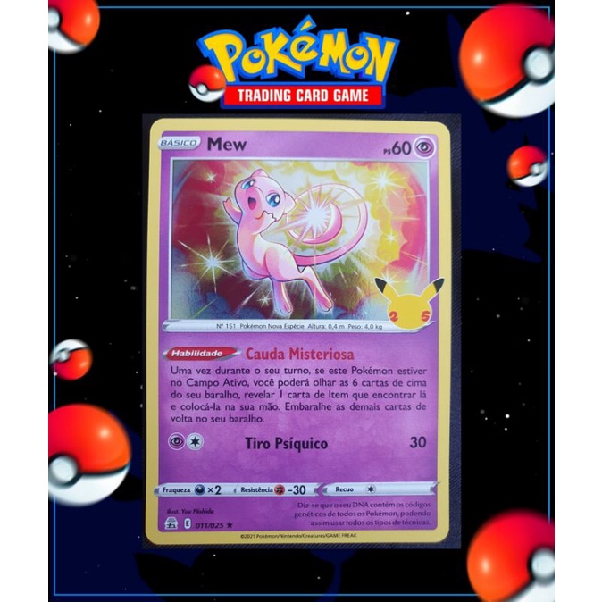 Carta Pokemon Mew 011/025 Celebrações Card Pokémon