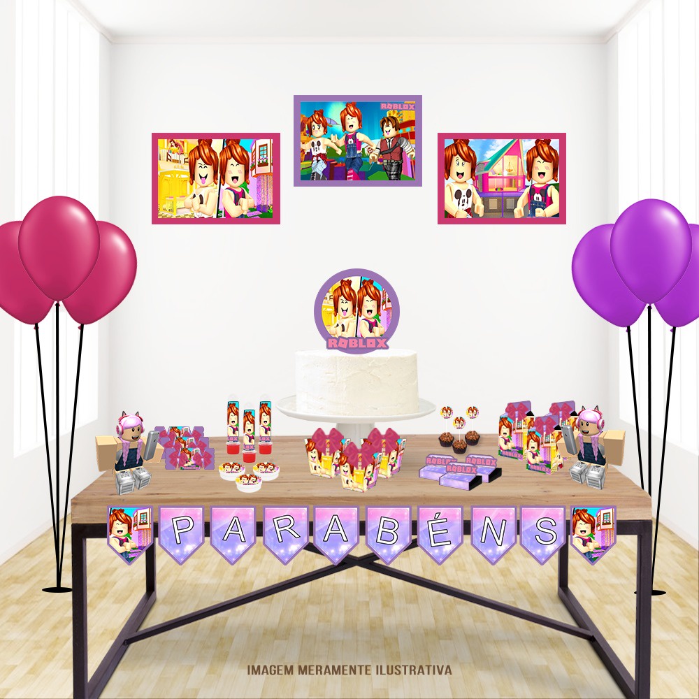 Decorações de festa Roblox Meninas - Roblox party decorations 