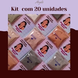 20 kits Para Clientes com Mini Argilas Faciais e Cartão de Agradecimento