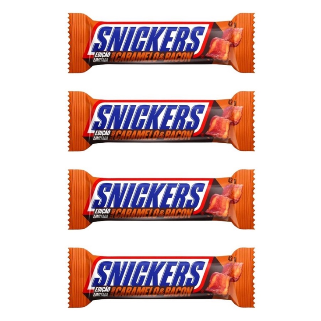Snickers Edição Limitada - 4x Snickers Caramelo & Bacon Snickers Chocolate Snickers MasterFoods
