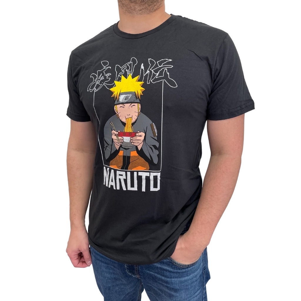 Camisa Naruto Anime Engraçada Naruto Lamen Unissex Comida Sorriso