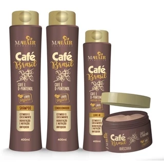 Kit Tratamento Capilar Café Brasil Mahair Linha Vegana – 4 itens