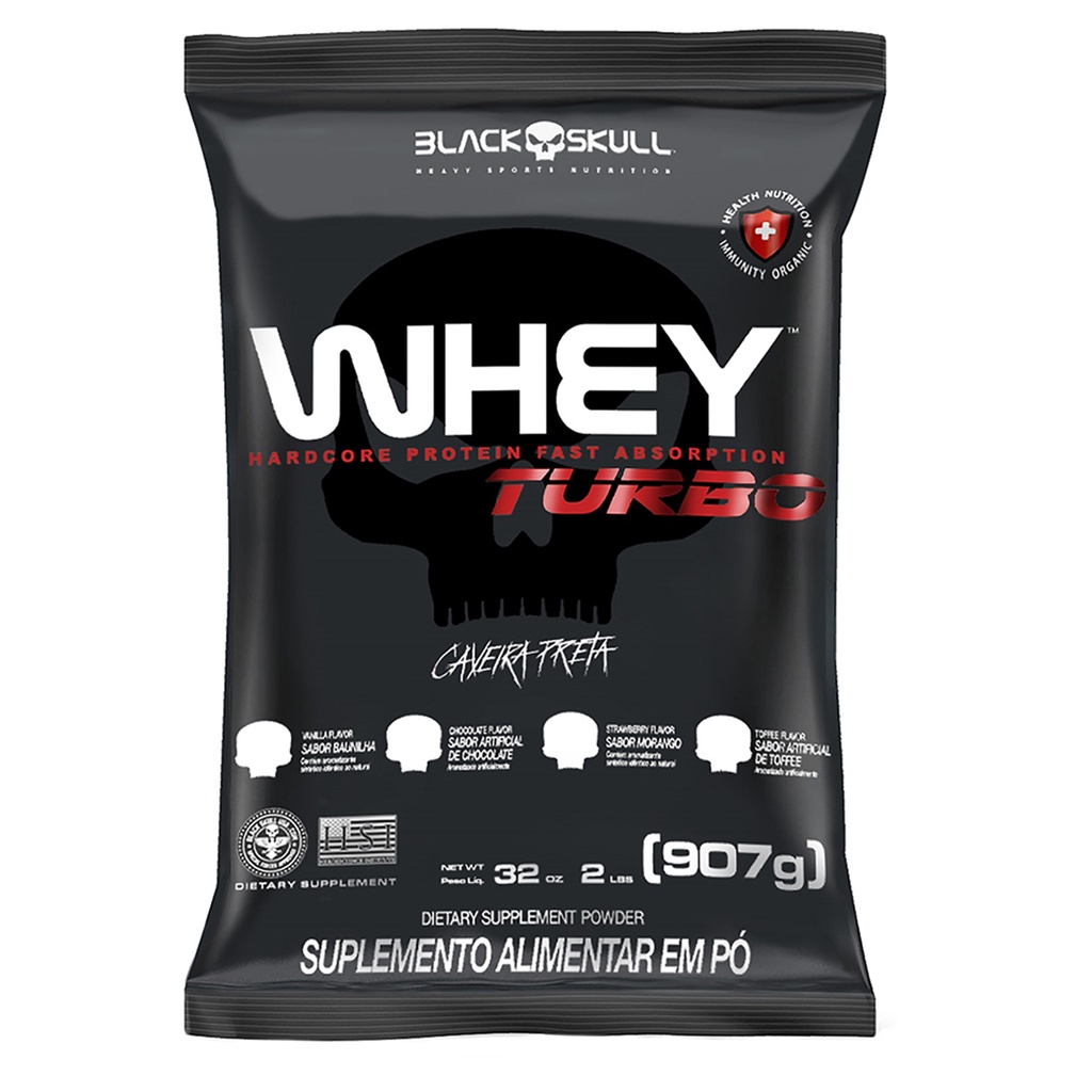 Whey Protein Turbo 907g Refil – Black Skull