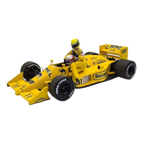 【着後レビューで 送料無料】 Senna Ayrton 99t Honda Lotus Miniatura Nakajima 1:18 1987 ミニカー