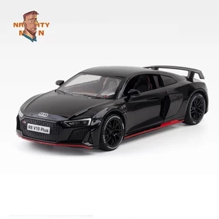 Nau-man Audi R8 Audi 1: 24 simulação liga modelo de carro esportivo som luz puxar para trás ornamentos meninos coleção brinquedo carro presente aniversário