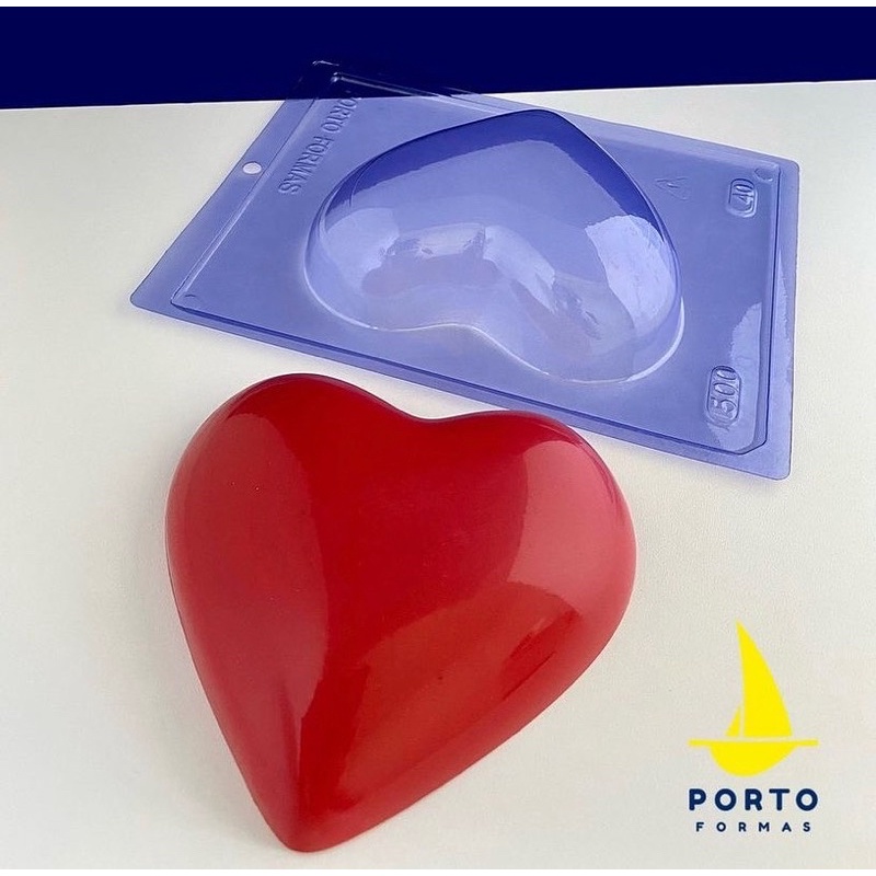 Forma De Acetato Com Silicone: Coração 250g Fork Meme 02 - Porto Formas