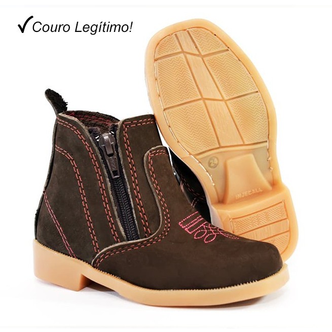 Bota couro hot sale infantil feminina