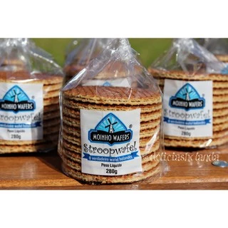 Kit 10 pacotes de biscoito Holandês - 100 unidades - Stroopwafel Moinho Wafers