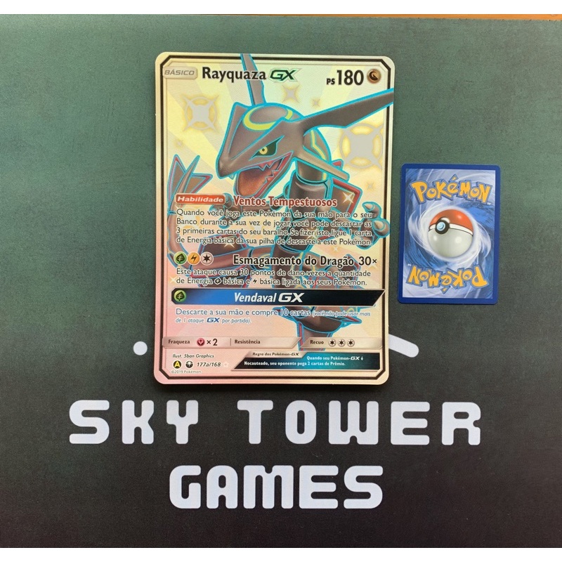 Carta Pokemon Rayquaza-gx Shiny Gigante Original + Brinde