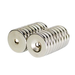 5pcs Imã De Neodimio Disco 20x3 - 20mm X 3mm Com Furo - N35