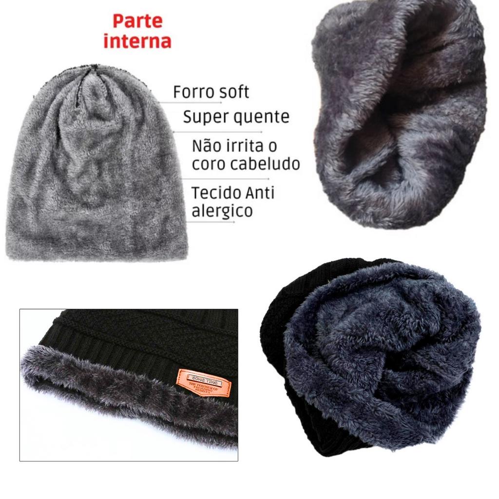 Touca De Frio Lã Forrada Masculino Gorro Toca Moda Inverno