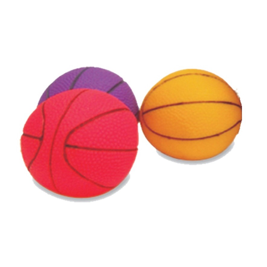 Bola de Basquete Borracha Colorida Para Pet 12 Pçs