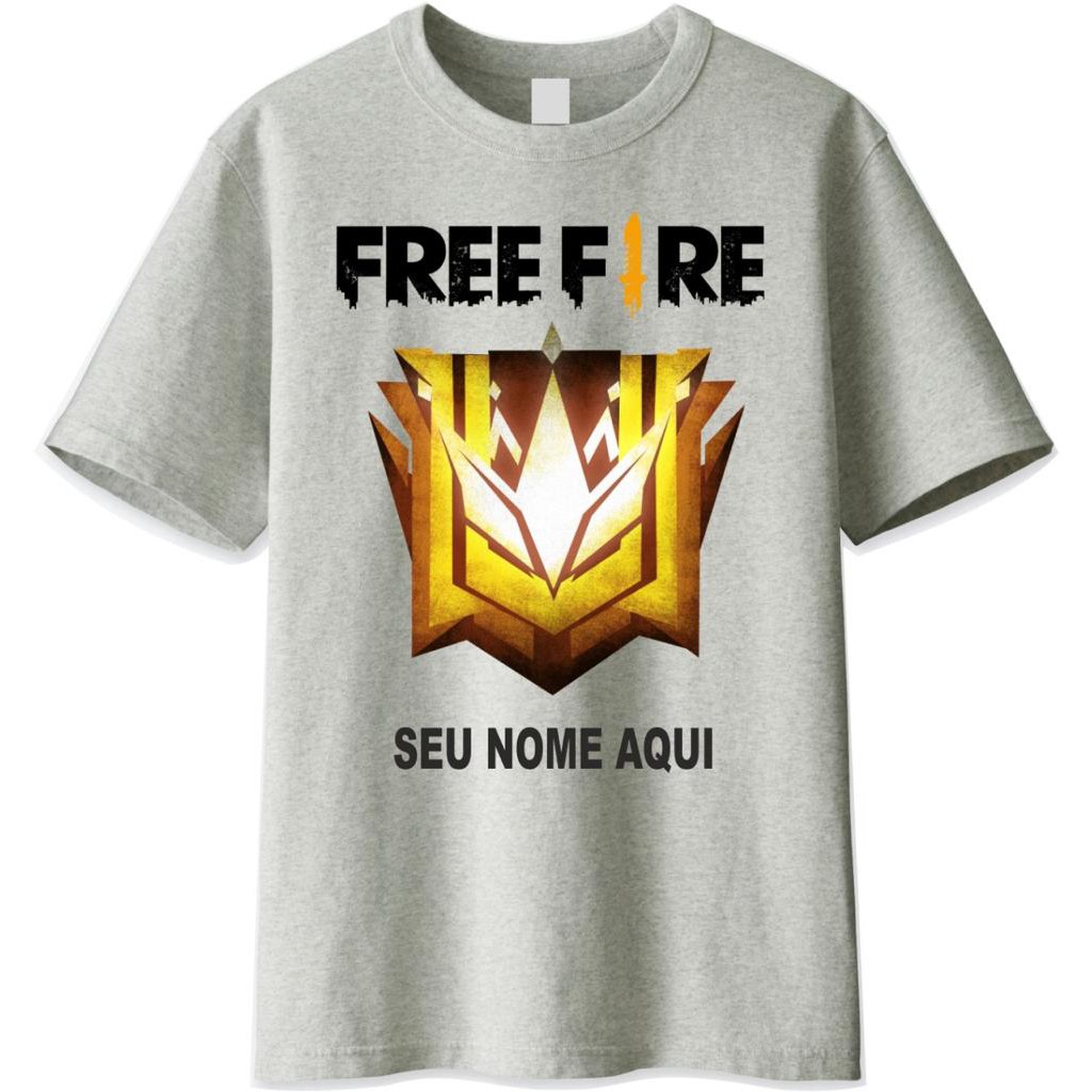 Camiseta free fire mestre guilda personalizada com seu nome estampada.