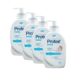 Kit 4 Sabonete Líquido Infantil Protex Baby 400ml em Oferta na Shopee