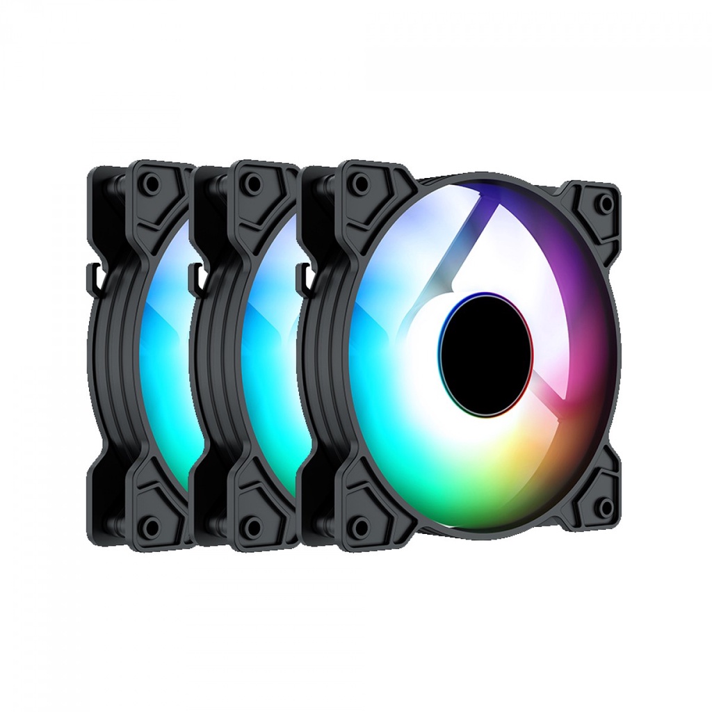 Kit Fan Com 3 Unidades SuperFrame Swift, ARGB, 120mm, Black, SF-03