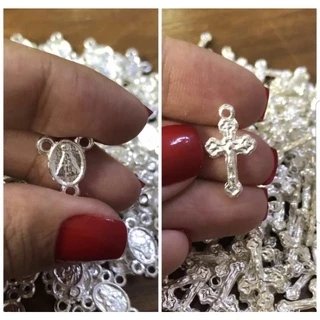 Peças para fazer terço 90 Cruz + 90 entremeios para mini terços