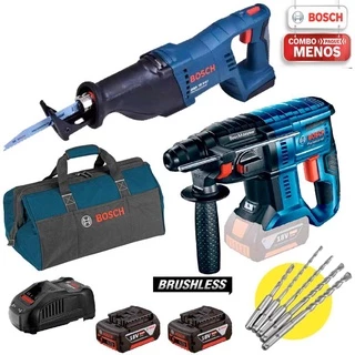 Serra Sabre Bateria 18V GSA 18V-Li + Martelete Plus 18V BRUSHLESS 2,3KG GBH 180-LI BOSCH