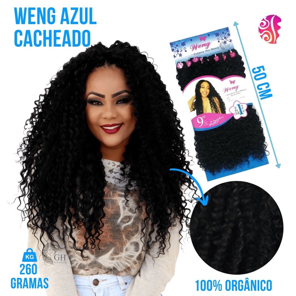 Cabelo Orgânico Cacheado N Wave 60cm 4 Telas - 250g - Escolher a cor após a  compra - Espaço Linda