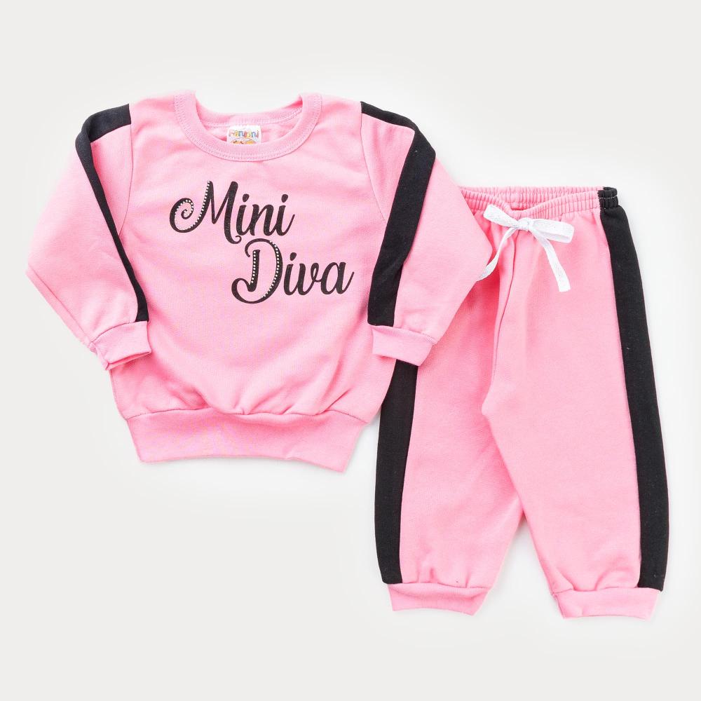 Roupa de Frio para Bebê Menina Casaco e Calça Vermelho Mini Diva