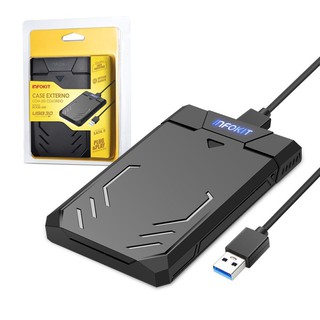 Case para HD 2.5" (NOTEBOOK OU SSD) SATA USB 3.0 ECASE-340 LED RGB
