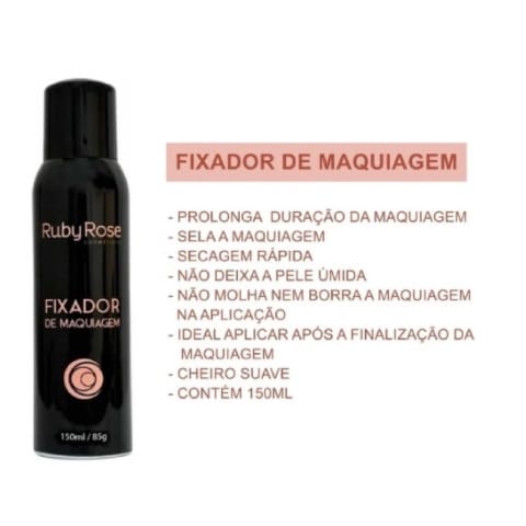 Fixador De Maquiagem Finalizador Spray Ml Ruby Rose Hb Shopee