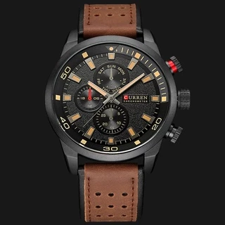 Curren Relógio De Pulso Casual Analógico Militar Esportivo Masculino Com Pulseira De Couro 8250x