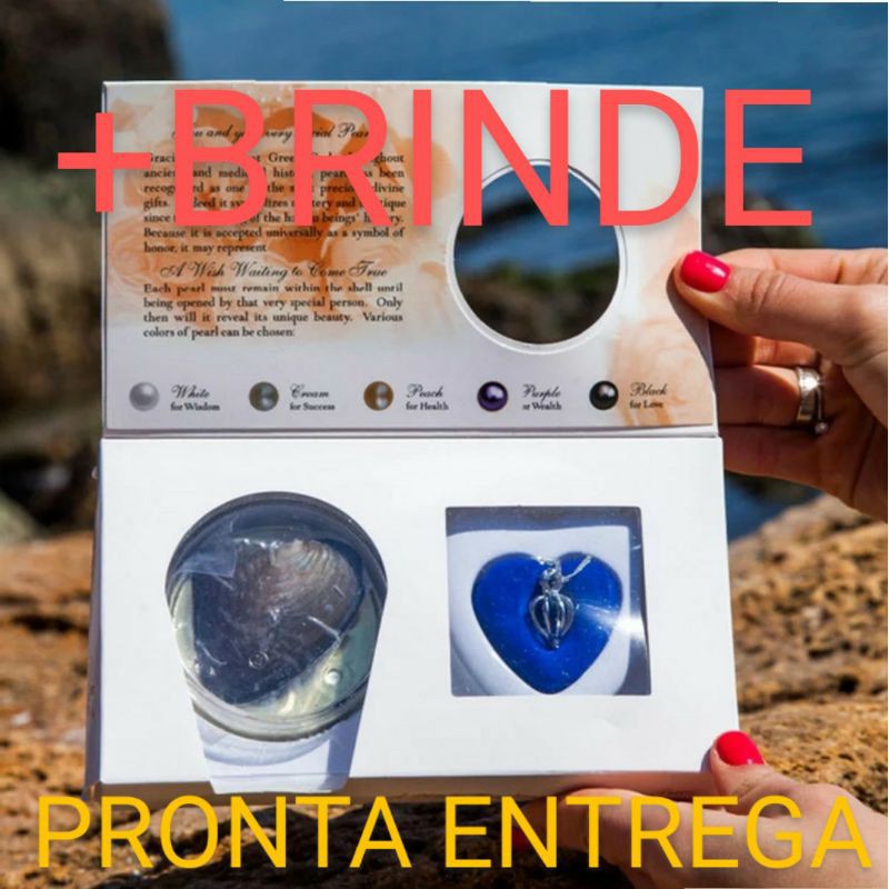 Colar Pérola Na Ostra Com Pingente Presente Namorada