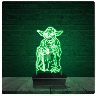 Luminária Abajur Acrílico Led - Yoda Star Wars