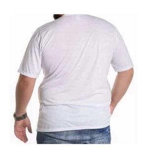 Camiseta Plus Size G1 XG 3G Branca masculina para sublimação 100% poliéster