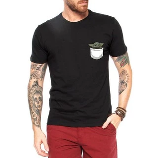 Camiseta Star Wars Baby Yoda No Bolso Série Masculina Mestre