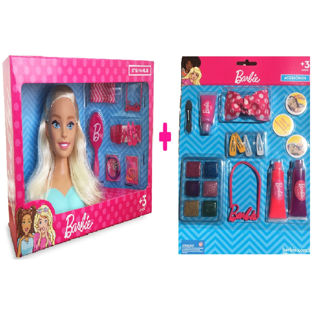 Boneca Busto Barbie Manequim Maquiagem Acessórios Original