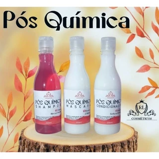 Kit Pos Quimica Shampoo, Condicionador e Mascara Tratamento Capilar 300ml - Restauração e Hidratação. Cheiro Maravilhoso de Chiclete. Kit Completo RL Cosméticos