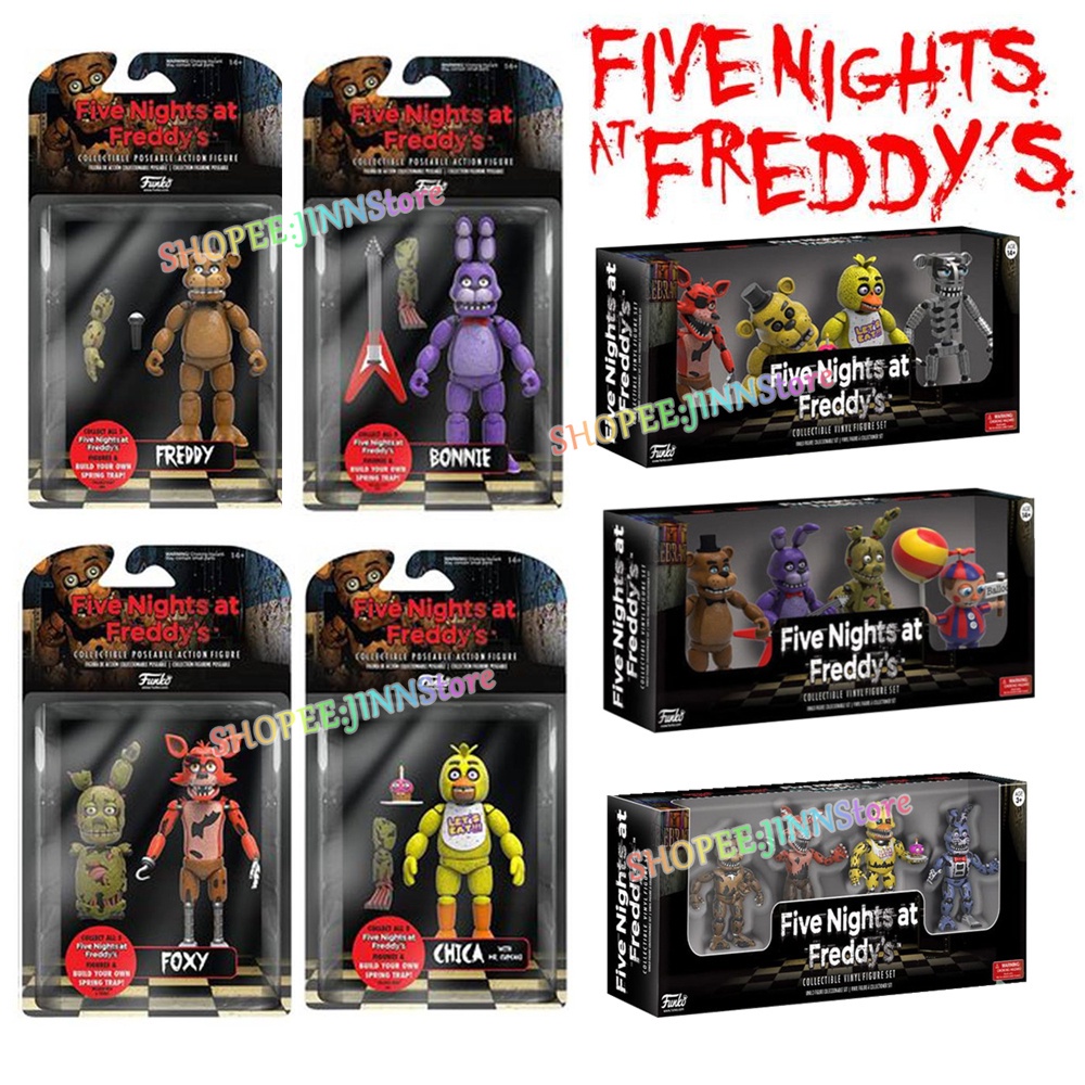 5 bonecos Five Nights at Freddy animatronic Fnaf Chica, Bonnie