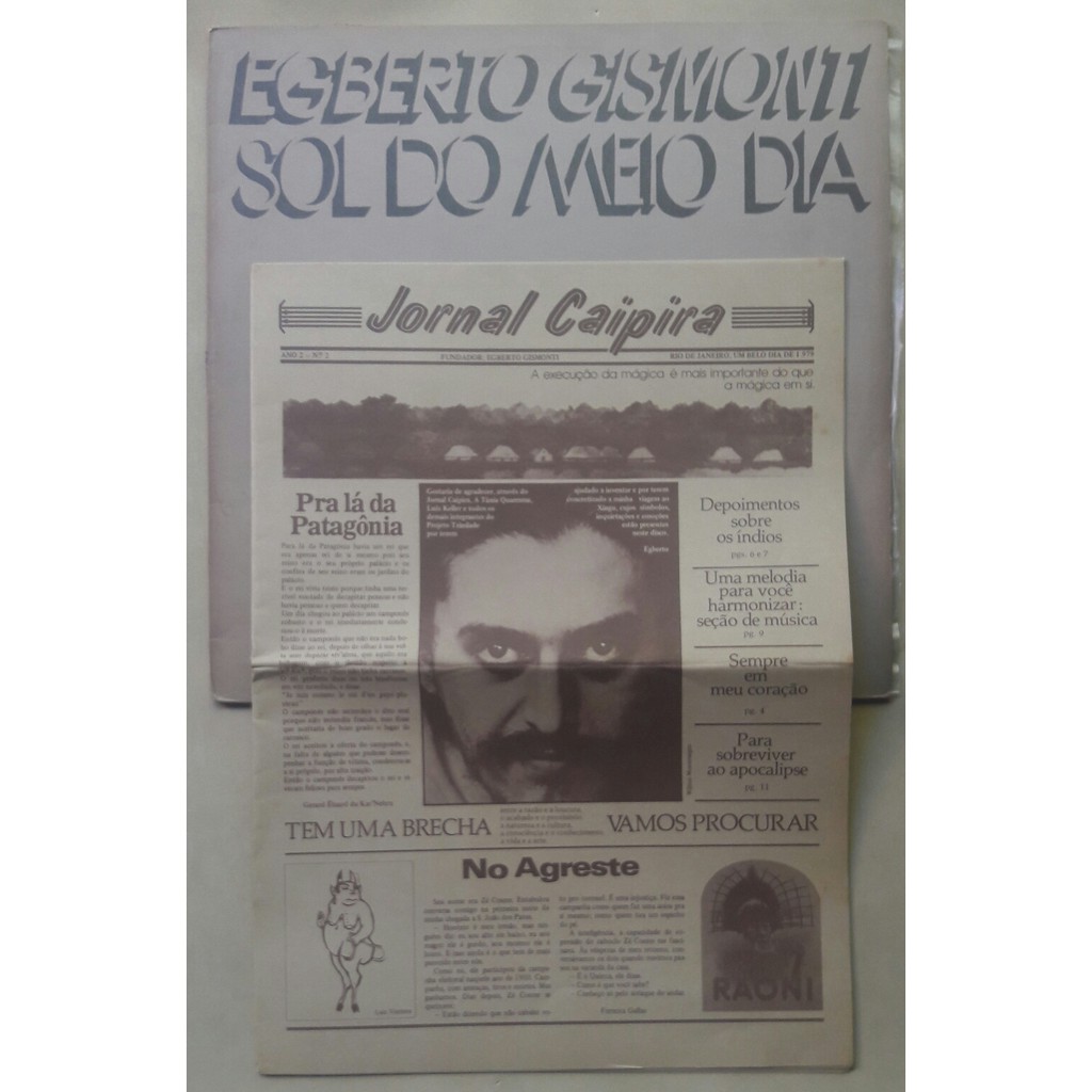 Lp Egberto Gismonti Sol Do Meio Dia Com Jornal Encarte Vinil | Shopee Brasil