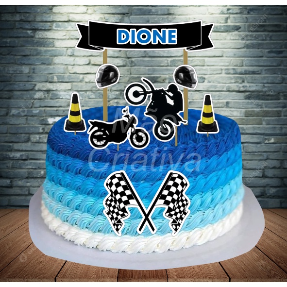 Topper de bolo de motoqueiro  Produtos Personalizados no Elo7