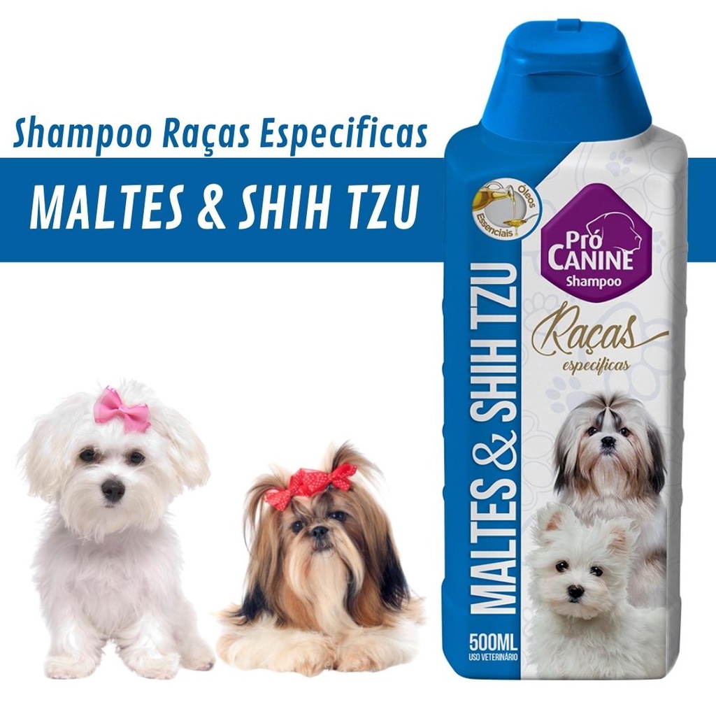 Shampoo para Cachorro Raças Maltes e Shih-Tzu PróCanine 500ml | Shopee ...