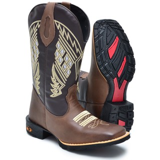 Bota Texana Masculina Tribal Country Em couro Legitimo