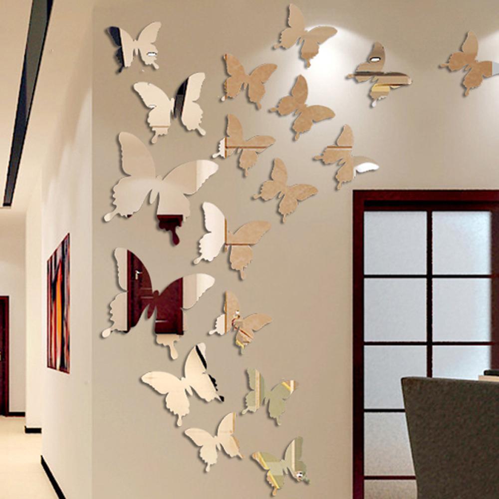 12Pcs lot 3D Butterfly Wall Sticker Decal Wall Art Removable for Room Decoration Sticker