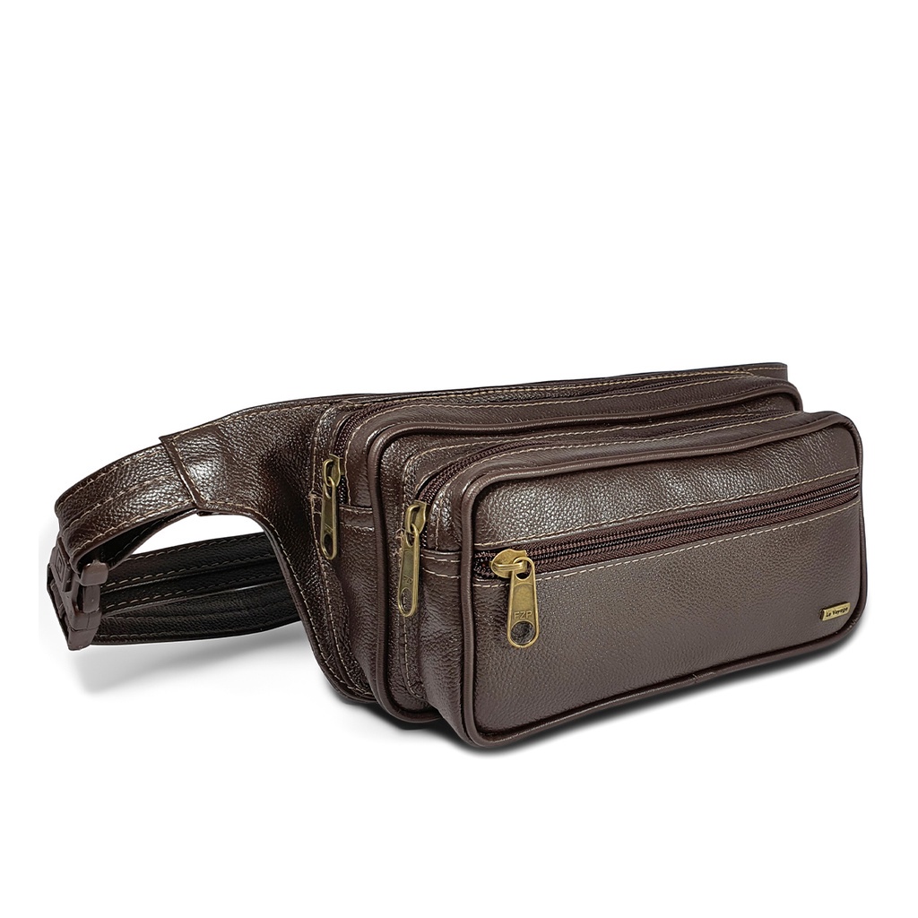 Pochete Grande Masculina De Couro Legítimo Espaçosa 4 Bolsos | Shopee ...