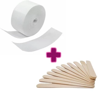 Kit rolo Depilatorio 50mts + 100 Palitos de depilação