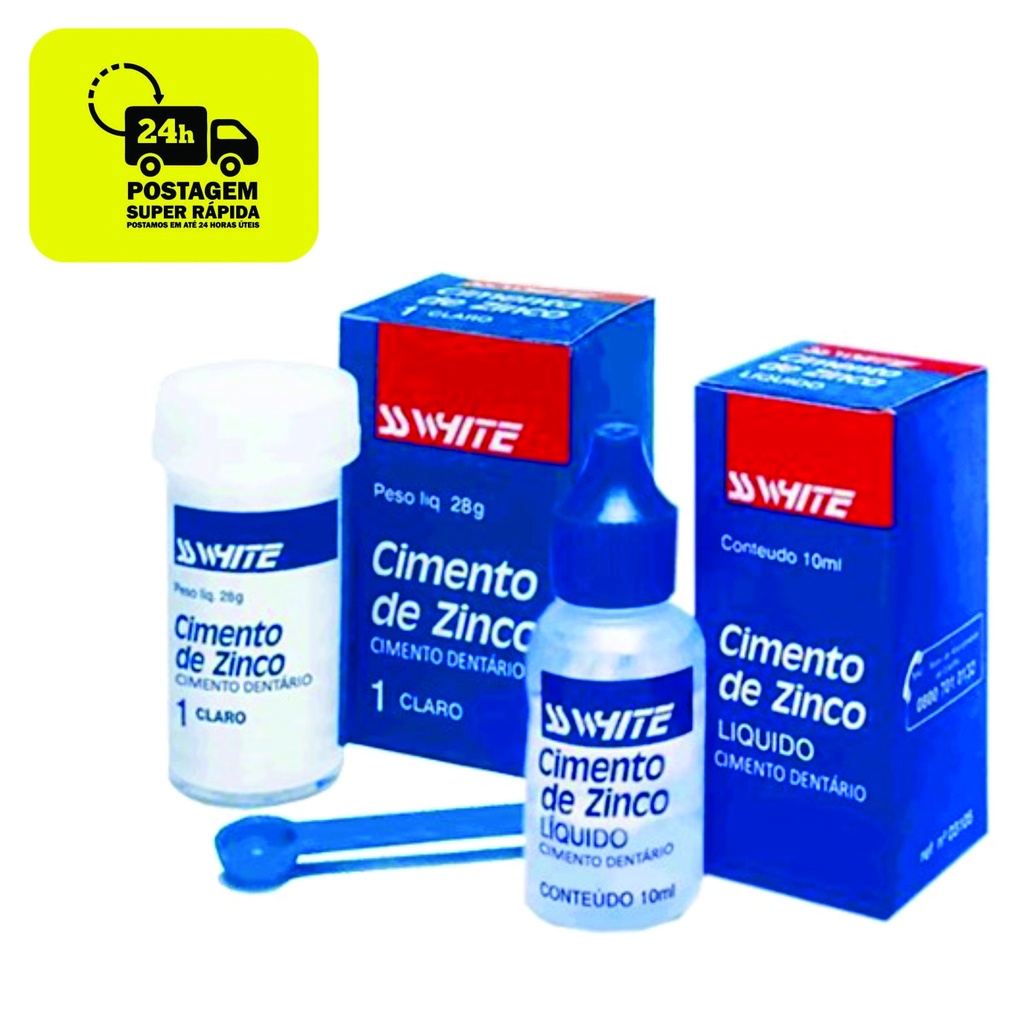 Cimento Zinco Pó Claro 28g / Líquido 10ml - SS White